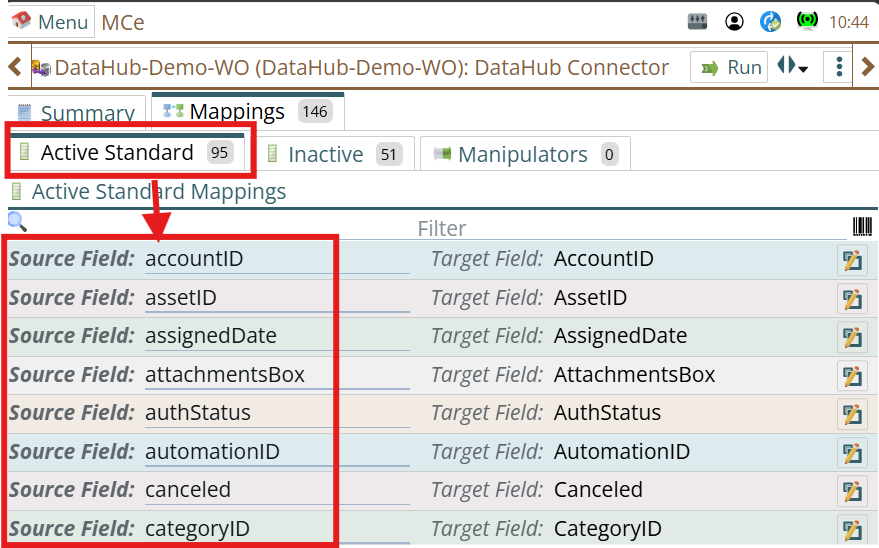 Shows fields used for importing in this DataHub connector